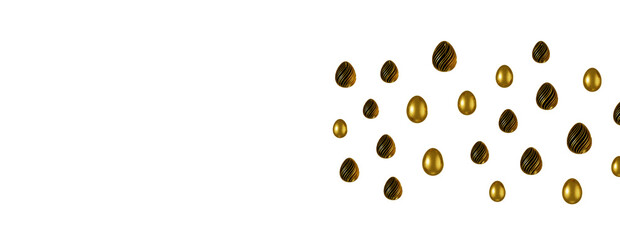 Poster - Pile of golden eggs. 3d render illustration.