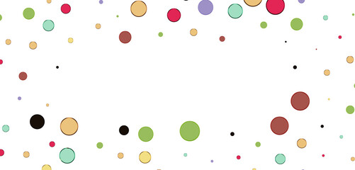 Poster -  Colorful assorted confetti with serpentine on white