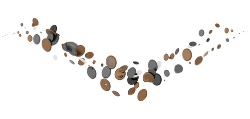 Poster - confetti png. Gold confetti falls from the sky. Glittering confetti on a transparent background. Holiday,
