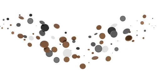 Poster - Multicolored paper confetti on transparent background. Realistic confetti flying. Colorful scattered items to holiday decorations.