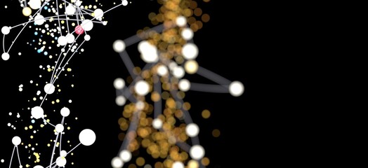 Fototapete - Abstract background image of connected dots and bokeh lights. Perfect for technology, network, and connection concepts.
