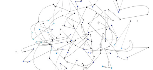 Poster - Abstract network graph illustration.  Nodes and connections visualize data flow or relationships.