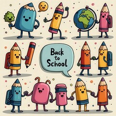 Back to School Characters set 