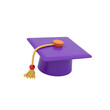 © Rowshan - Purple graduation cap with tassel isolated on transparent background