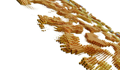 Aufkleber - 3D render of abstract gold spheres. Perfect for luxury, wealth, or technology concepts.
