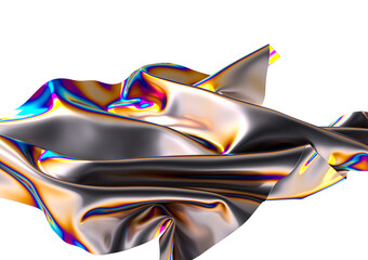 Poster - 3D render abstract background. Colorful twisted shapes in motion. Computer generated digital art for poster, flyer, banner