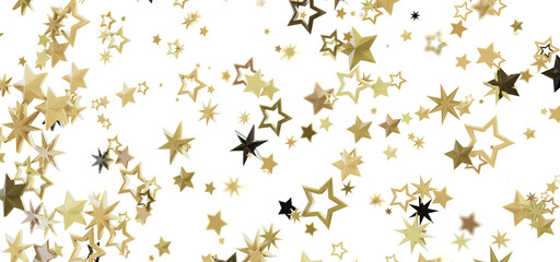 Aufkleber - Sparkling gold stars on white. Perfect for holidays, celebrations, and more!