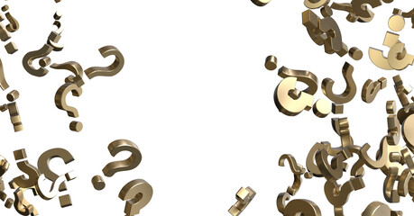 Aufkleber - question marks background. 3d Illustration