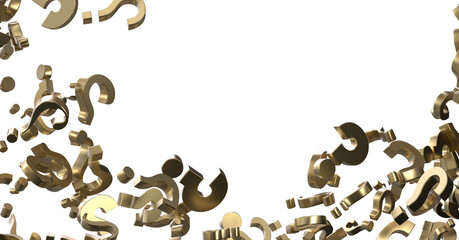 Fototapete - colored question marks background concept. 3D Rendering.