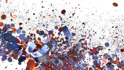 Aufkleber - Vibrant confetti burst, perfect for celebration, party, and festive designs. Download this high-resolution stock photo now.