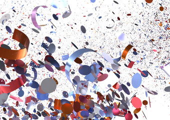 Aufkleber - Abstract festive background with colorful confetti and ribbons. Perfect for celebrations, parties, and events.