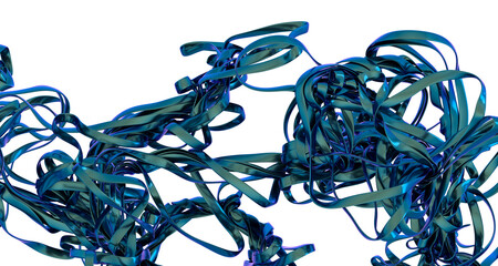 Aufkleber - Intricate, abstract image of swirling blue metallic ribbons. Perfect for design backgrounds.