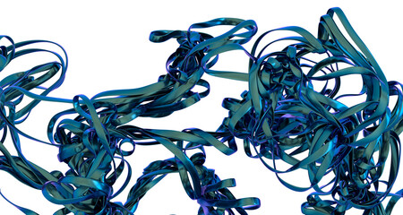 Aufkleber - Intricate 3D render of blue ribbons intertwined. Perfect for technology, science, or abstract design projects.