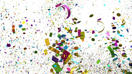 Poster - Vibrant confetti celebration background. Ideal for festive designs, party invitations, and celebratory graphics.