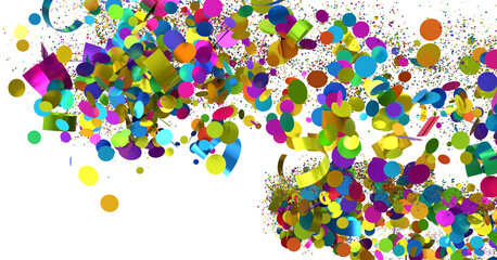 Aufkleber - Vibrant confetti explosion ideal for party, festive, and celebratory designs.  Perfect for backgrounds and marketing materials.
