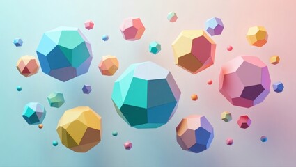Aufkleber - colorful geometric shapes floating in an ethereal space, displaying variety and artistic flair