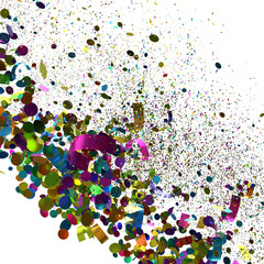 Aufkleber - Vibrant explosion of confetti and ribbons. Perfect for celebrations, parties, and festive designs.