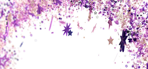 Aufkleber - Beautiful festive background with purple and pink stars falling on white. Perfect for celebrations!