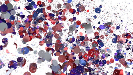 Aufkleber - Festive background with red, blue, silver confetti. Perfect for party invitations, celebrations
