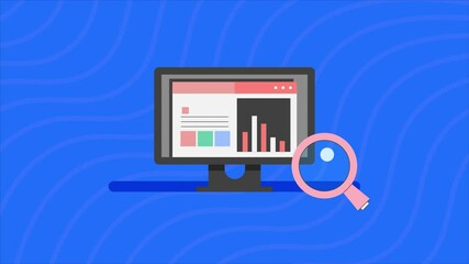 Wall Mural - computer screen showcasing website content analytics with graphs, highlighting content research and 