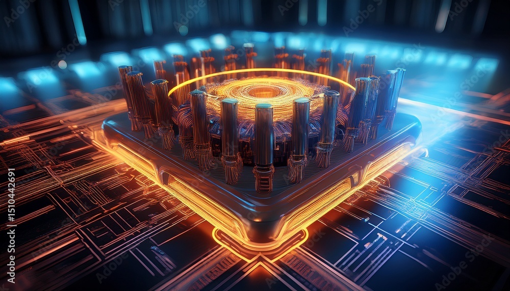 quantum computer close up showcasing advanced cryptographic processing ...