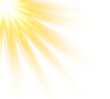 © ArtOm@r98 - Golden light rays shining from top left corner isolated on transparent background png overlay element