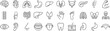 © Jolly J - Medical organs line icon set. Vector pictograms of anatomy, body parts, kidney, bladder, pancreas, intestine, thyroid, pelvis, skeleton, joint, hand, nose, mouth, tongue, thin linear illustration.