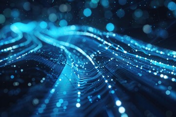 High Definition Visual of Blue High Tech Connection Abstract Technology Background