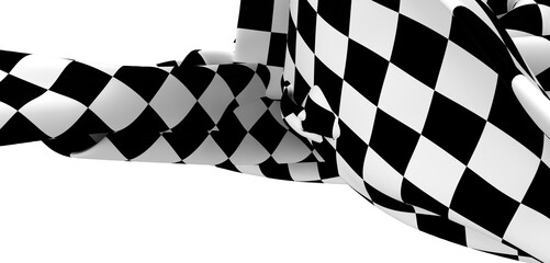 Aufkleber - High-resolution image of a black and white checkered fabric, perfect for backgrounds or textures.