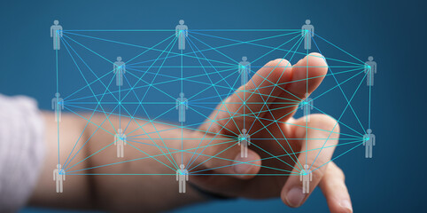 Poster - Abstract image of a network connection, digital communication, global networking, and interconnectedness.
