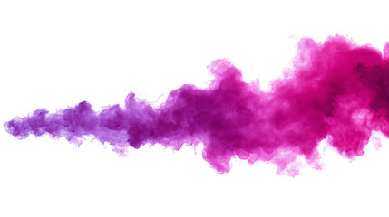 Wall Mural - Abstract vibrant pink and purple smoke isolated on white background