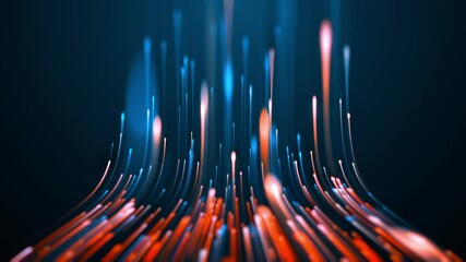 Wall Mural - fiber optic data flow 4k video loop - futuristic light streaks background animation