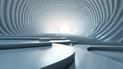 Abstract futuristic interior with glowing light, technology and architecture concept