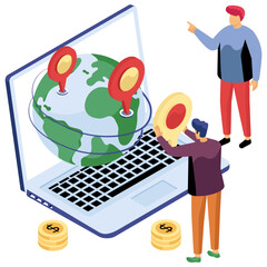 Wall Mural - unique design illustration of global location
