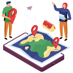 Wall Mural - premium design illustration of mobile map