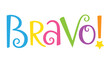 © HowLettery Studio - BRAVO! (AWESOME! in French) colorful vector hand lettering banner
