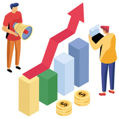 Wall Mural - editable design illustration of business data analytics