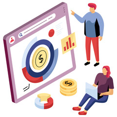 Wall Mural - a colored design illustration of financial data analytics