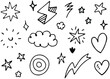 © MD NUR MIA - Sparkling Doodles of Delight: A playful assortment of hand-drawn doodles of stars, hearts, and lightning bolts, expressing a touch of fun and whimsy