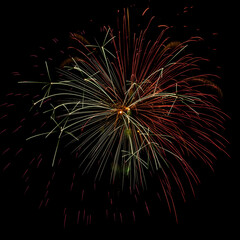 closeup of fireworks exploding