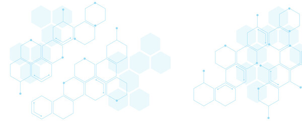 Wall Mural - futuristic molecule structure abstract hexagonal network background design for technology and medica