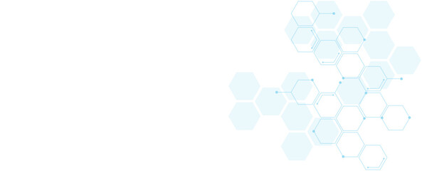 Wall Mural - futuristic molecule structure abstract hexagonal network background design for technology and medica