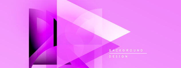 Aufkleber - Abstract pink background. Overlapping layers create dynamic geometric shapes, modern design elements. Minimal text indicates background design.