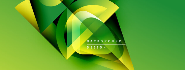 Leinwandbilder - Abstract green design features dynamic shapes, gradients. Modern composition suggests innovation, energy, visual appeal. Text reads background design.