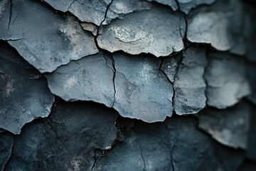 Leinwandbilder - Close-up of dark, cracked texture resembling aged bark or dried mud.