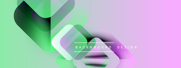 Aufkleber - Abstract gradient shapes overlap. Light green, purple hues blend smoothly. Text reads background design. Modern visual presentation.