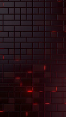 Wall Mural - Contemporary black mosaic tile seamless wall design backdrop, glowing neon. with white shades