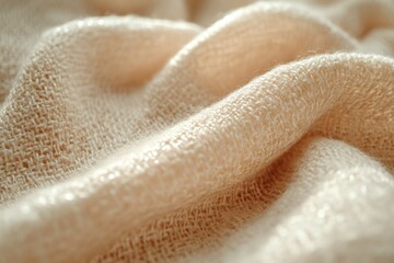 Leinwandbilder - Soft, textured beige fabric with a subtle weave, gently draped and illuminated by soft light.