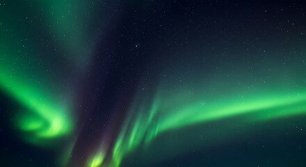 Wall Mural - shimmering aurora lights in night sky