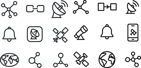 Communication and network icons for digital and mobile applications and design projects